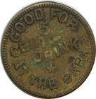 Milwaukee  Wisconsin Wi Jos  Pfeffer Saloon Good For 5 Cent Drink Trade Token