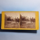 Abergeldie Stereoview 3d C1870 Real Photo Scotland Castle Stovepipe Hat Man