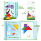 Travel Tangram Puzzle Magnetic Wooden Book Brain Teaser Pattern Blocks Toy