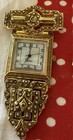 Vintage Art Deco Style Gold Plated Articulated Watch Brooch Pin - 3    - Quartz