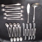 English Garden Floral Rogers Oneida 26 Xtra Pcs Silverplate Mcm 1949