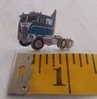 Vintage 1970 Blue Cabover Semi Truck Enamel Lapel Pin Big Rig Peterbilt Kenworth