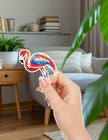 Pink And Blue Flamingo Vinyl Stickers Set Scrapbooking Laptop Water Bottle