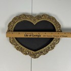 Hollywood Regency Heavy Gold Tone Heart Shaped Vanity Mirror