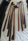 9 Antique Wood Shaft Golf Clubs   Bag Burke   Nicoll   Anderson   Mather   More