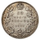 Canada 1914 50 Fifty Cents Half Dollar Silver Coin Tough Date  - Vg  