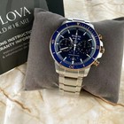 Bulova Marine Star Series C 98b301 Blue Dial Chronograph Men Quartz Watch 45mm