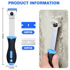 Razor Blade Scraper Tool With 10 Extra Long Handle Blades     Heavy Duty