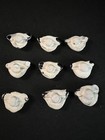 Panda Bear Head Pottery Buttons  Set Of 9 Measure 18mm X 25mm Each