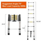 8 5 Ft  Aluminum Extension Ladder  12 5 Ft  Reach Height  With 300 Lbs  Load Cap