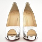 New   Authentic Christian Louboutin New Very Prive 120 Silver 39