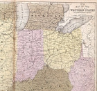 1852 Ohio - Michigan - Kentucky - Illinois - Indiana - Missouri Map Original