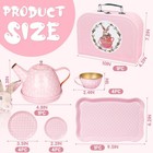 Princess Tea Party Set For Kids - Tin Teapot  Cups  And Carrying Case Toys