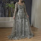 3d Floral Sequin Tulle Evening Gown Square Neck Formal Prom Dresses
