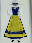 Fabric 3d Textile Wall Art Swedish Women Doll Sweden Vintage Yellow Framed Small