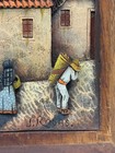 J Rosas Signed Mexican Bas Relief Wood Wooden Carving Folk Art Mexico Vintage