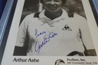 Arthur Ashe Autographed 5x7 Photo Professional Tennis Legend Psa Slabbed