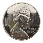 1970 Gambia 8 Shillings World Silver Coin 925 Fine Proof Hippopotamus