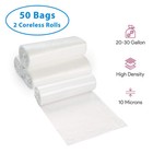 20-30 Gallon Clear Garbage Can Liners  50 Count - Medium  Large Trash Can Liners