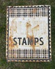 Vintage Plaid Stamps Double Sided Grocery Store Sign 30   x24    Indoor Outdoor