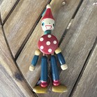 Vtg Wooden Pull String Puppet Jumping Jack Dancing Exercising Clown