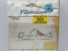 New Pair Of Wonderart Pillowcases Bird In Branches 1167 Cross Stitch