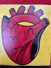 Mexican Folk Art El Coraz  n Painted Tin Ex Voto Retablo Loter  a Image