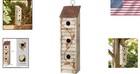 Rustic Wooden Birdhouse With Shutter Texture