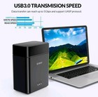 Orico 2 Bay Hard Drive Enclosure Usb Type-c To Sata For 3 5   Hdd Ssd W  Fan