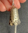 Vintage Sterling 925 Silver Thimble Charm Pendant With Chain Necklace Taxco