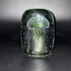 Hand Blown Art Glass Jellyfish Paperweight 5 5  Gloss Suspended Bubbles