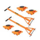 4 Pcs Heavy Duty Machinery Skates Dolly 6t 13200lbs With Handle 360   Rotation