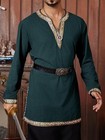 Mens Medieval Costume Renaissance Pirate Halloween Viking Tunic Knight Cosplay