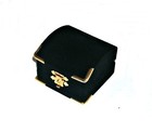 6 Black Velvet   Brass Accent Ring Jewelry Display Presentation Gift Boxes 