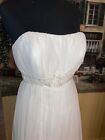 Davids Bridal Gown Br 1025 Ivory Destination Beach Empire  Ruched Flowing 4 Nwt
