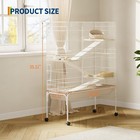 40 In 4-tier Metal Ferret Cage Small Animal Habitat Chinchilla Rabbit On Wheels