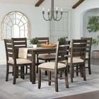 7 Pc Espresso Brown Dining Room Set Kitchen Furniture Table Diningroom Chairs