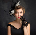 Alice Headband Hat Fascinator Race Royal Ascot Hair Band Sinamay Flower Feather