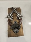 Rustic Western Cowboy Dual Six Shooter Revolver Gun Pistols Beer Bottle Opener