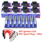 8 Pack  Ignition Coil   Spark Plug   Wire For Chevy Gmc 4 8l 5 3l 6 0l 8 1l Uf27
