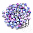 Purple Glass Beads Rosary Necklace     Catholic Holy Center   Crucifix