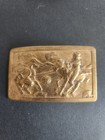 2 Metal Brass Nickel Silver Western Calf Rope Steer Wrestling Belt Buckle Rodeo