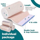 Azen Premium 4-inch Elastic Bandage Wrap For Compression   Lymphedema  6-pack 