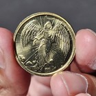 Guardian Angel Pocket Medal Coin Lucky Token And Prayer Gold Tone Tokens Vintage