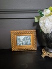 Vintage Ornate Gold Gilt Frame W  Vtg Style French Garden Scene Print 11 X 9