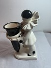 Vintage Black   White Pierrot Harlequin Bud Vase-ceramic