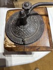Antique Arcade Imperial Coffee Grinder Wood Box Cast Iron Hand Crank Mill