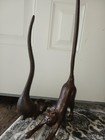 Pair Of Vintage Cast Iron Bronze Color Cast Iron Door Stoppers Cat And Mouse 