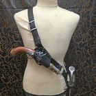 Leather Medieval Pirate Baldric Shoulder Belt With Sword Holder And Flintlock Ho