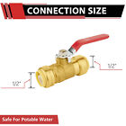 Efield 1 2    1 2   Push Fit Ball Valve Red Handle Brass No Lead Free Shipping